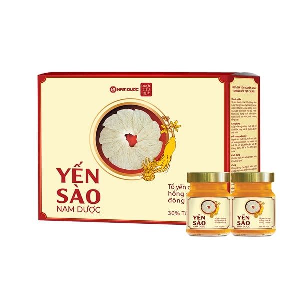 YẾN SÀO NAM DƯỢC TỔ YẾN CHƯNG HỒNG SÂM & ĐÔNG TRÙNG (HỘP 6 LỌ)