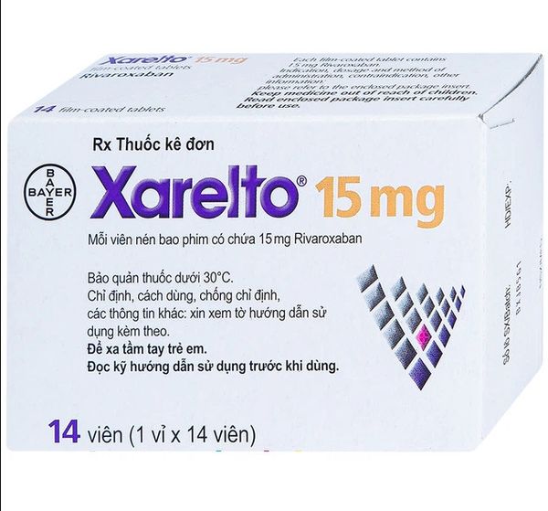 Thuốc Xarelto 15mg Bayer phòng ngừa thuyên tắc huyết khối tĩnh mạch (1 vỉ x 14 viên)