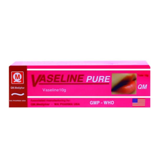 Tuýp kem dưỡng ẩm da Vaseline Pure hương dâu (10g)