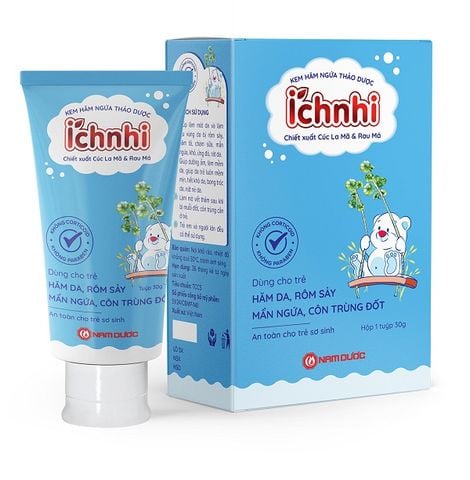 KEM HĂM NGỨA THẢO DƯỢC ÍCH NHI. Dùng cho trẻ hăm da, rôm sảy, mẩn ngứa, công trùng đốt