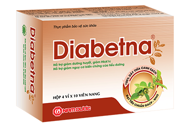 Diabetna vỉ 40 viên. Hỗ trợ làm giảm đường huyết, hỗ trợ giảm HbA1c, Hỗ trợ giảm nguy cơ biến chứng của tiểu đường