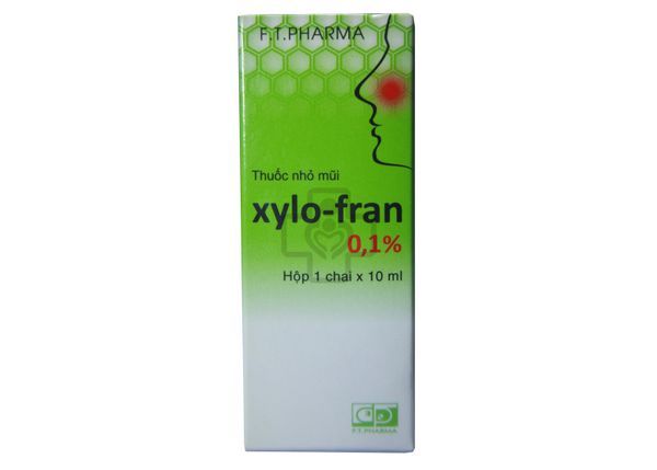 Xylo - fran 0,1% - Giảm triệu chứng ngạt mũi, sổ mũi và giảm sung huyết mũi
