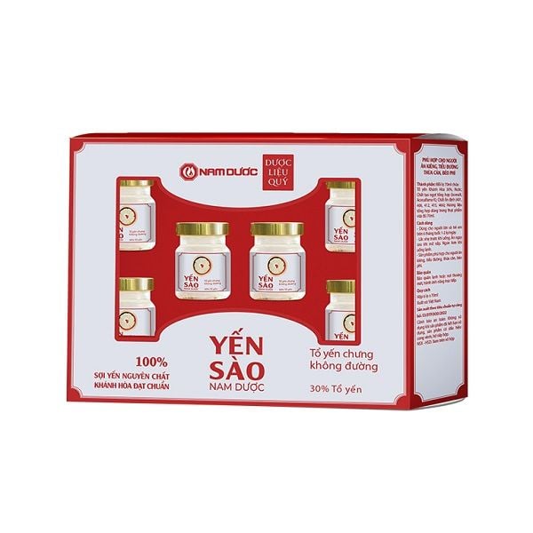 YẾN SÀO NAM DƯỢC TỔ YẾN CHƯNG KHÔNG ĐƯỜNG ( HỘP 1 LỌ)