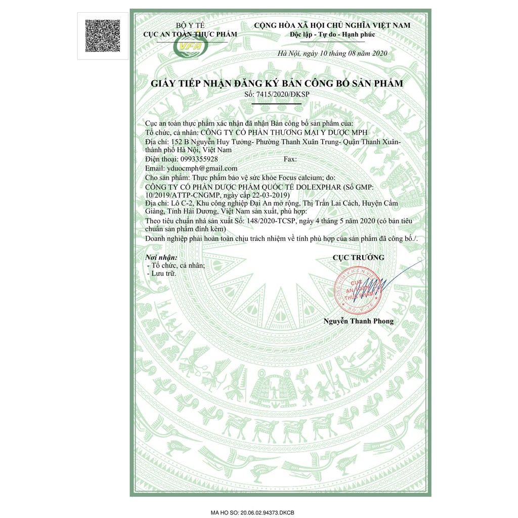 Ống uống bổ sung Canxi cho trẻ Focus Calcium giúp xương và răng chắc khỏe hỗ trợ phát triển chiều cao ở trẻ nhỏ