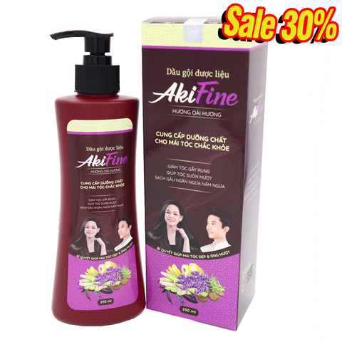Dầu gội nuôi dưỡng và chăm sóc tóc AKIFINE hương oải hương - giảm rụng tóc, xơ tóc, tóc khô, phục hồi hư tổn và giảm gãy rụng tóc