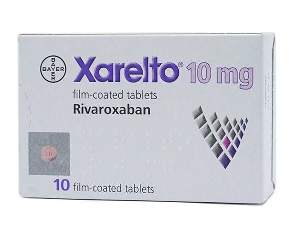 Thuốc Xarelto 10mg Bayer phòng ngừa thuyên tắc huyết khối tĩnh mạch (1 vỉ x 10 viên)