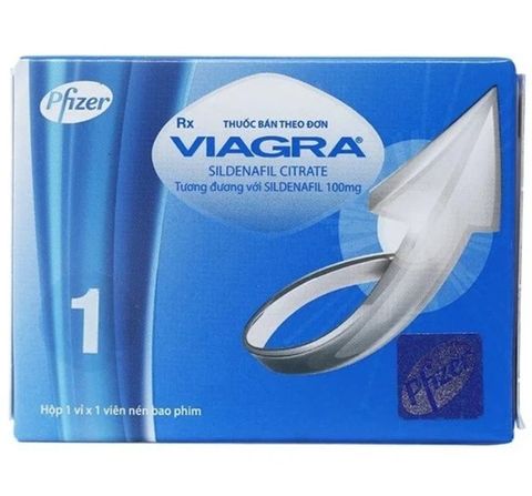 Thuốc Viagra 50mg Pfizer điều trị rối loạn cương dương (1 vỉ x 1 viên)