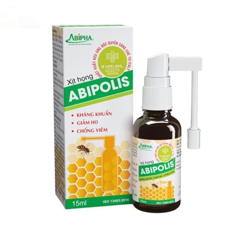 Xịt họng Abipolis 15ml điều trị đau và ngứa rát, viêm loét miệng hoặc họng
