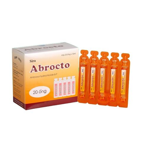 Siro Abrocto điều trị một số bệnh lý về đường hô hấp. (Hộp 20 ống x 10 ml)