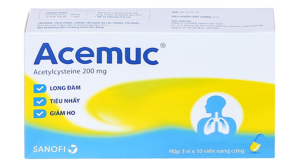 Acemuc 200mg hộp 30 viên