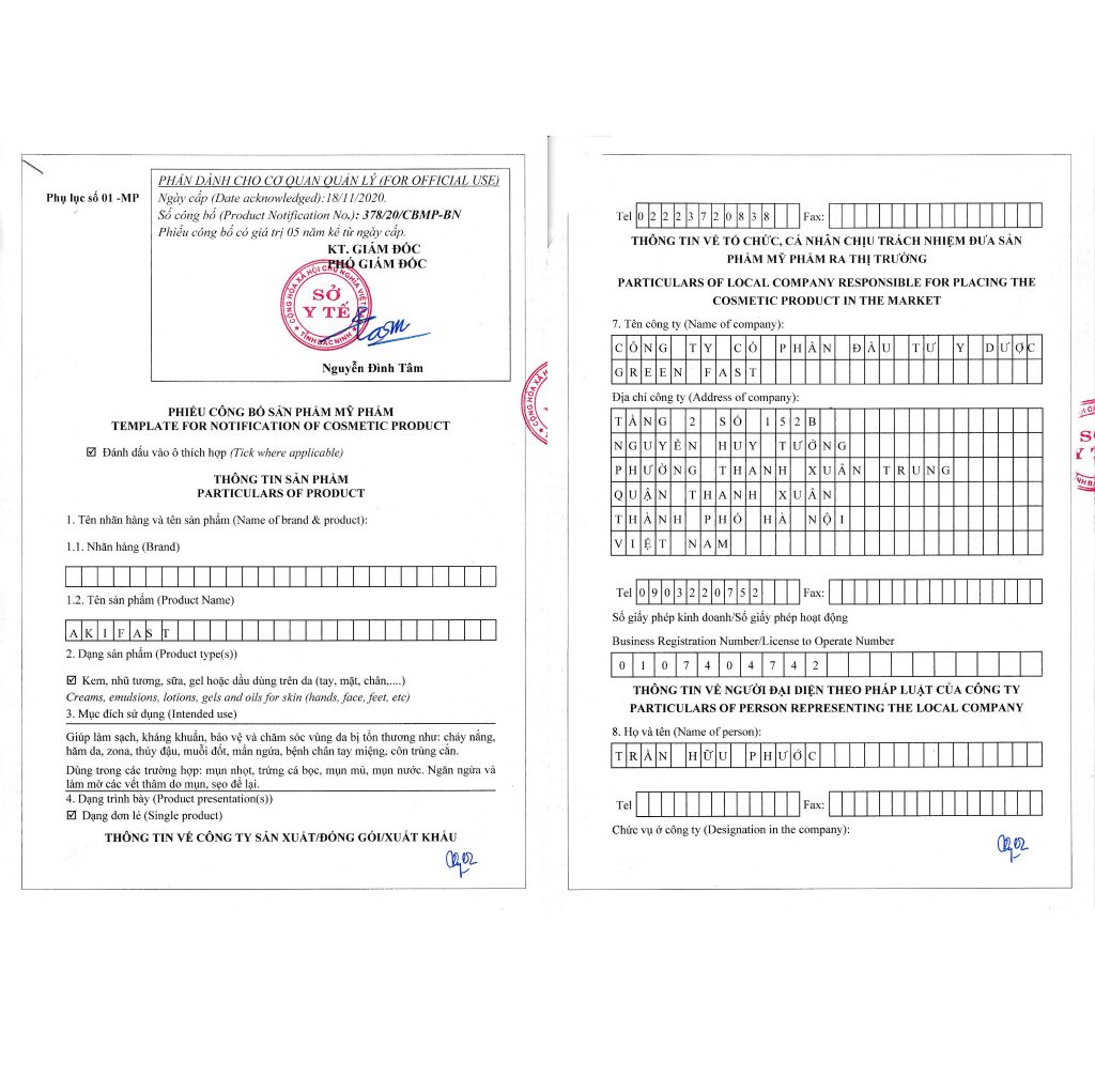 Kem bôi Akifast hỗ trợ trị mụn, sẹo thâm, kháng khuẩn, chăm sóc da hư tổn