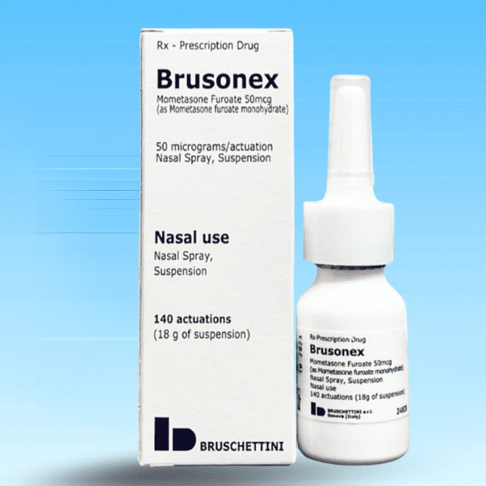 Hỗn dịch xịt mũi Brusonex Bruschettini điều trị chảy mũi, hắt hơi, ngứa ngáy, khó chịu ở mũi