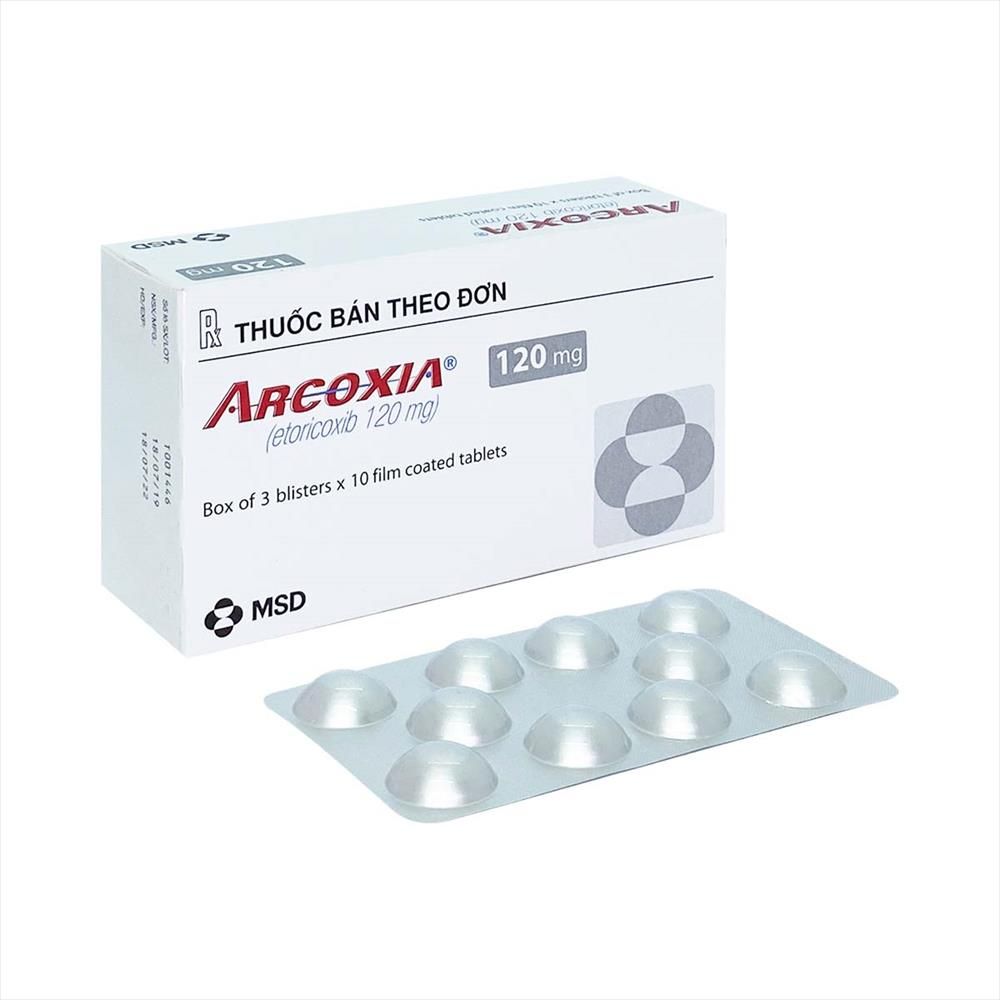 Thuốc Arcoxia 120mg MSD điều trị thoái hoá khớp, viêm khớp dạng thấp (3 vỉ x 10 viên)