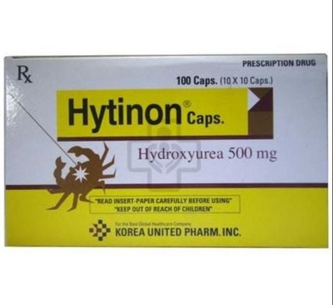 Thuốc Hytinon 500mg Korea United điều trị bệnh bạch cầu mạn tính dòng tủy (10 vỉ x 10 viên)