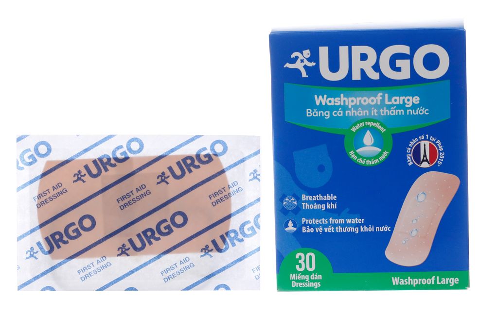 Băng dán cá nhân Urgo washprool ( hộp 30 miếng)