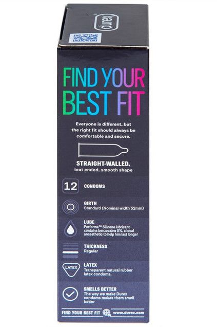 Bao cao su Durex Performa có gel bôi trơn, kéo thời điểm cực khoái trong lúc quan hệ (12 cái)