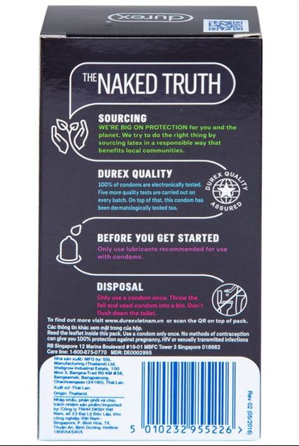 Bao cao su Durex Performa có gel bôi trơn, kéo thời điểm cực khoái trong lúc quan hệ (12 cái)