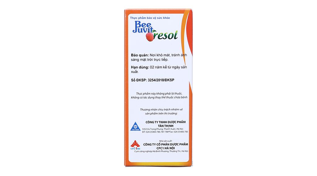 Dung dịch Beejuvit Oresol bổ sung nước và điện giải hộp 20 ống x 10ml