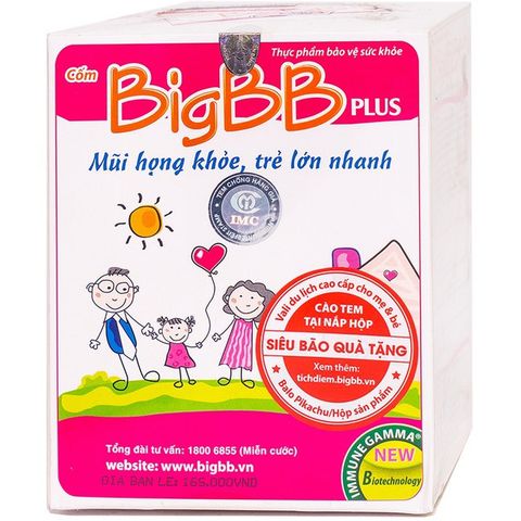 Cốm BigBB Plus IMC giảm triệu chứng viêm đường hô hấp, chảy nước mũi (16 gói x 3g)