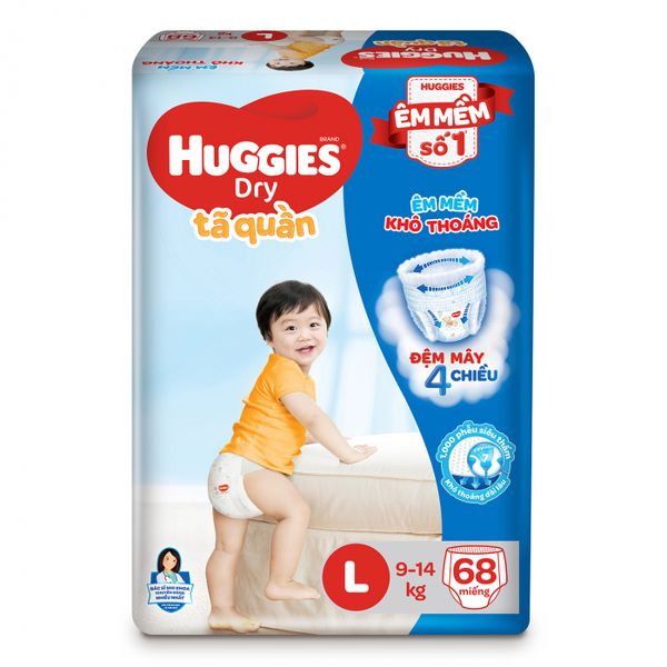 Bỉm - Tã quần Huggies size L 68 miếng (cho bé 9 - 14 kg)