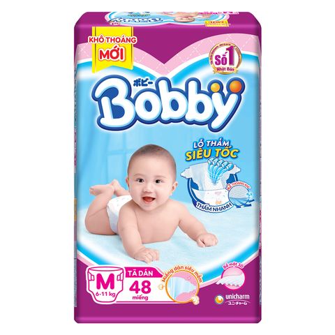 Tã Dán Bobby M46 Siêu Thấm Khô Thoáng Cho Bé 6-11kg