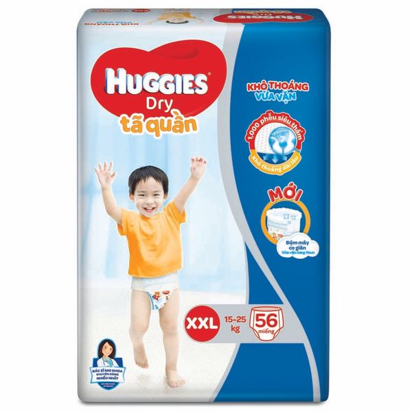 Bỉm Huggies quần size XXL (56 miếng)