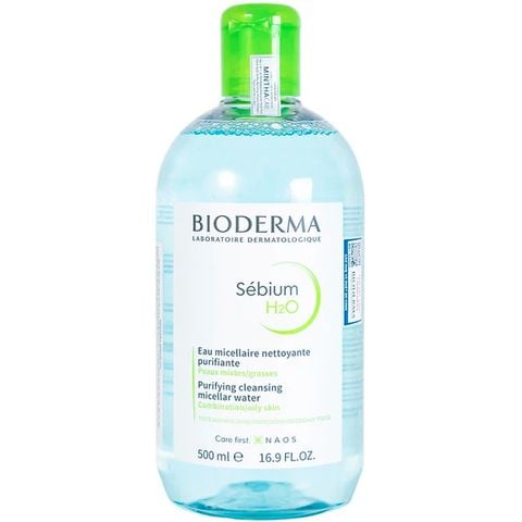 Dung dịch Bioderma Sebium H2O dạng hạt mixen (micelle) dùng tẩy trang dành cho da hỗn hợp, da dầu (500ml)