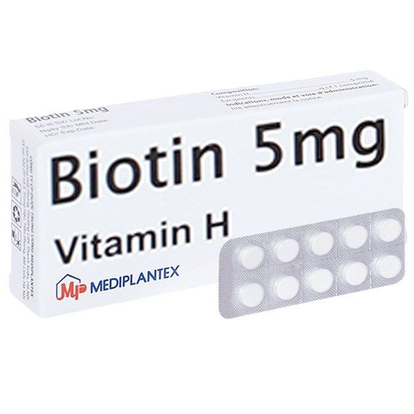 Thuốc Biotin 5mg Mediplantex bổ sung vitamin H (2 vỉ x 10 viên)