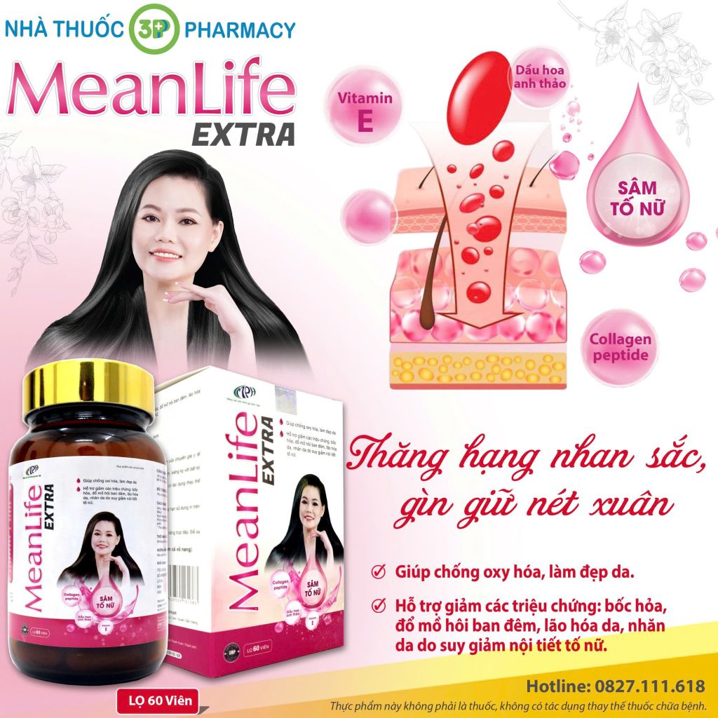 Viên uống cân bằng nội tiết tố nữ Meanlife Extra (Lọ 60 viên)