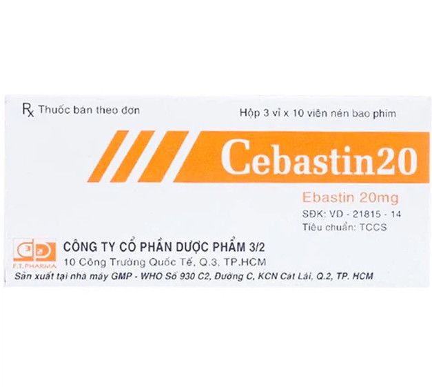 Thuốc Cebastin 20mg Dược 3-2 hỗ trợ điều trị viêm mũi dị ứng và mày đay (30 viên)