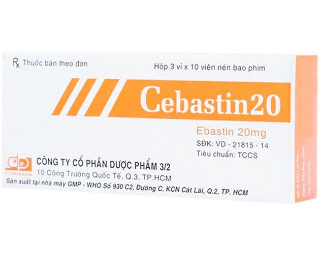 Thuốc Cebastin 20mg Dược 3-2 hỗ trợ điều trị viêm mũi dị ứng và mày đay (30 viên)