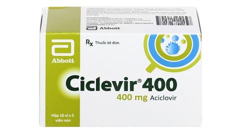 Ciclevir 400mg (10*5) Acyclovir. 5.500đ/ viên