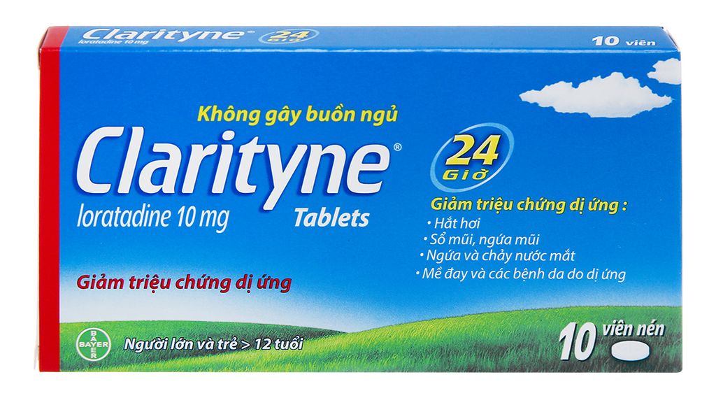 Thuốc Clarityne 10mg MSD giảm viêm mũi dị ứng, hắt hơi, sổ mũi (10 viên)