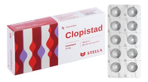 Clopistad 75mg phòng và trị huyết khối (3 vỉ x 10 viên)