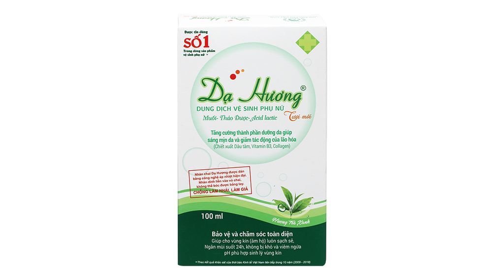 Dung dịch vệ sinh phụ nữ Dạ Hương trà xanh khử mùi chai 100ml