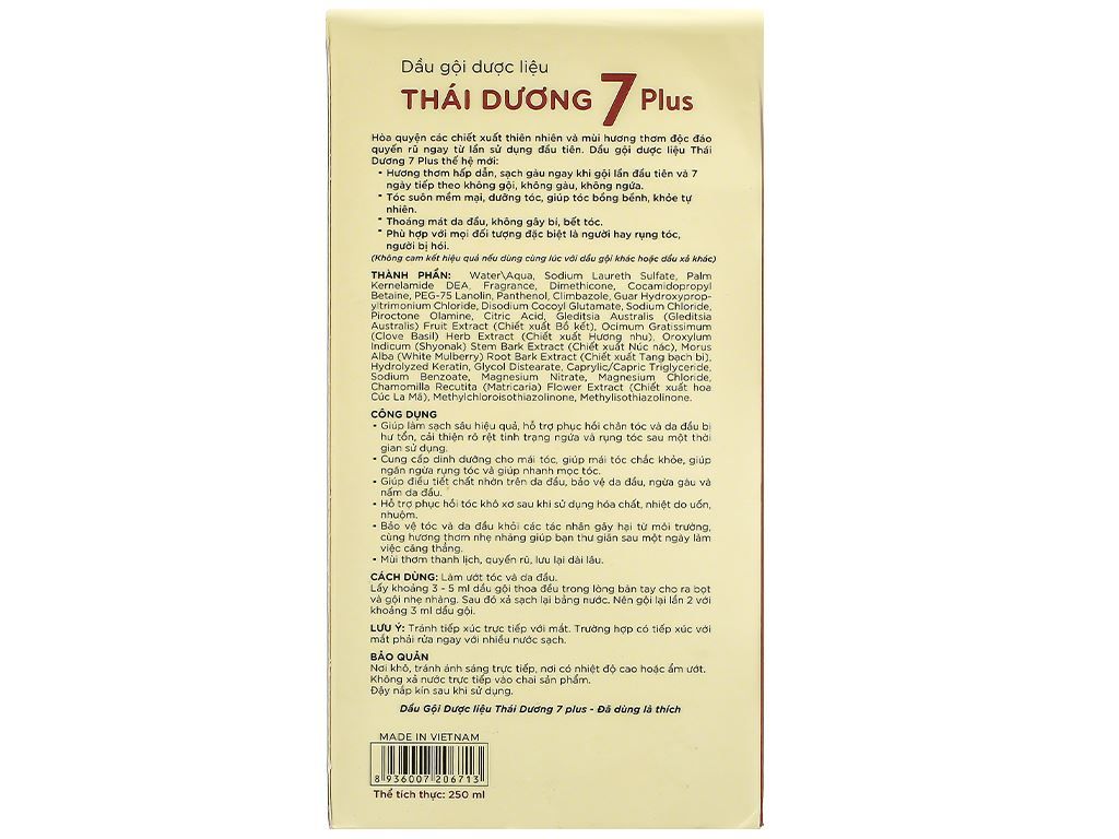 Dầu gội Dược liệu TD7 plus chai 100ml