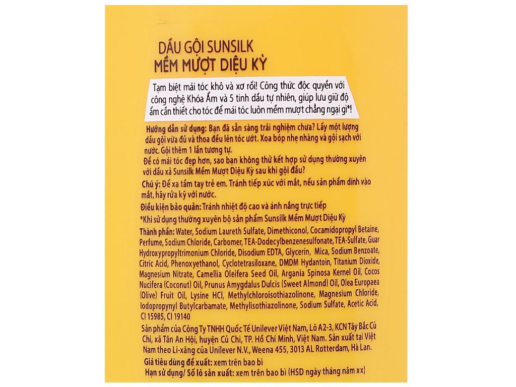 ZZ dầu gội Sunsilk mềm mượt diệu kỳ 320g (311ml)