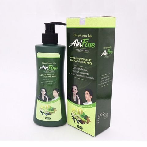 AKIFINE hương sả chanh - dầu gội nuôi dưỡng và chăm sóc tóc,giảm rụng tóc, xơ tóc, tóc khô, phục hồi hư tổn và giảm gãy rụng tóc