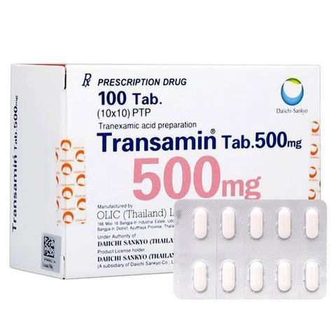 Thuốc Transamin 500mg Daiichi điều trị chảy máu bất thường (10 vỉ x 10 viên)