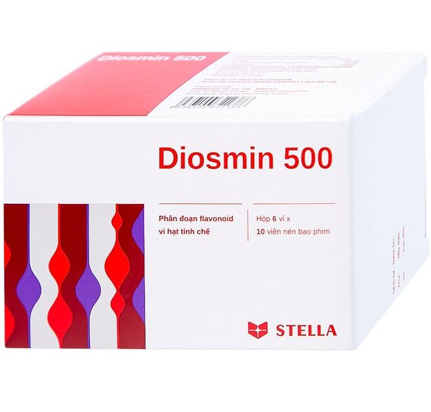Thuốc Diosmin 500 Stella điều trị suy tĩnh mạch, mạch bạch huyết (6 vỉ x 10 viên)