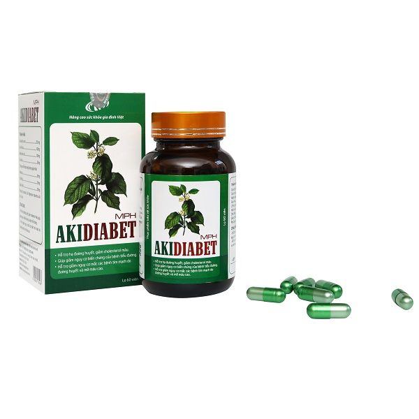 Viên tiểu đường Akidiabet Tăng tiết Insulin tự nhiên, ổn định đường huyết, ngừa biến chứng tiểu đường - Hộp 60 viên