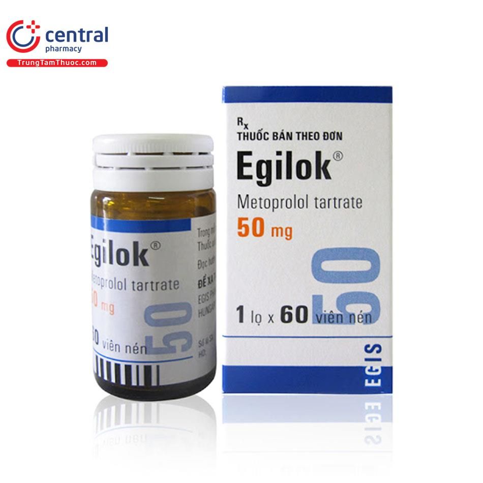 Thuốc Egilok 50mg Egis Pharma điều trị tăng huyết áp, đau thắt ngực (60 viên)