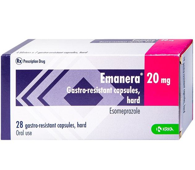 Thuốc Emanera 20mg KRKA điều trị trào ngược dạ dày thực quản (4 vỉ x 7 viên)