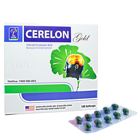 CERELON GOLD – TĂNG CƯỜNG TRÍ NHỚ. HỘP 10 VỈ x 10 VIÊN.