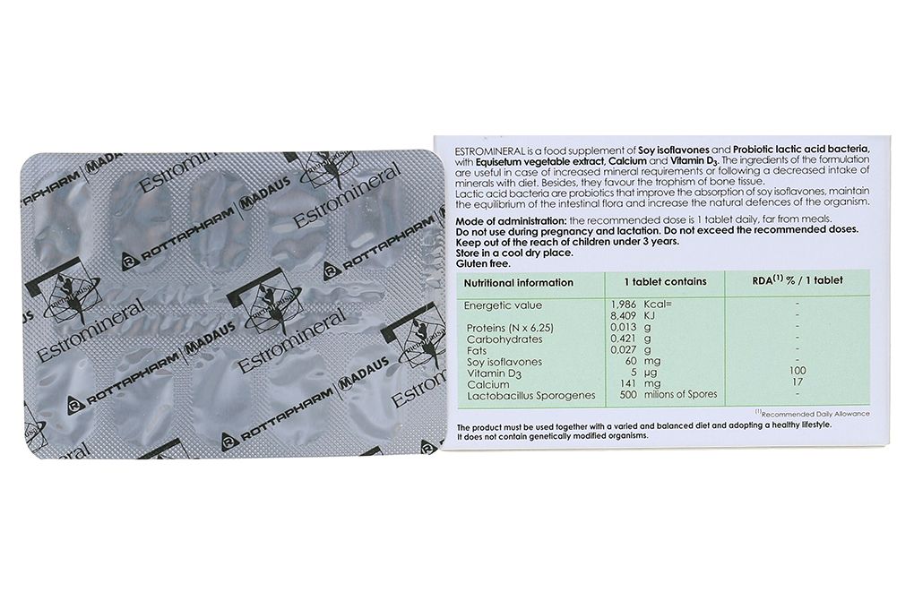Viên uống Estromineral Meda hỗ trợ tăng cường nội tiết tố (3 vỉ x 10 viên)