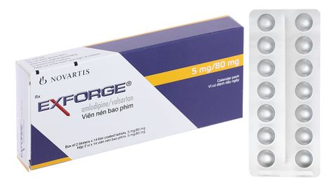 Exforge 5mg/80mg trị tăng huyết áp (2 vỉ x 14 viên)