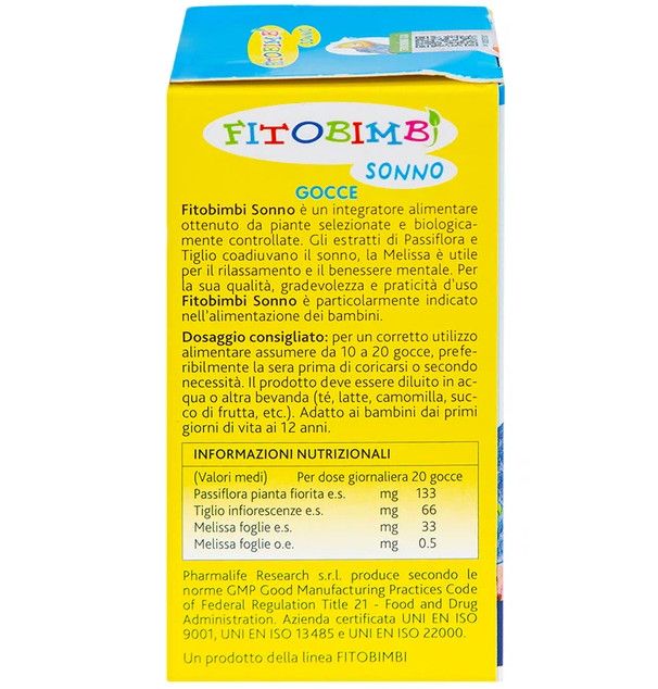 Dung dịch Fitobimbi Sonno Pharmalife hỗ trợ cải thiện giấc ngủ (30ml)