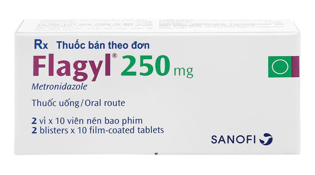 Thuốc Flagyl 250mg Sanofi điều trị nhiễm khuẩn (2 vỉ x 10 viên)