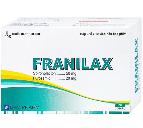 Thuốc Franilax 50mg/20mg Đạt Vi Phú ngăn chặn sự tích tụ nước trong cơ thể (30 viên)