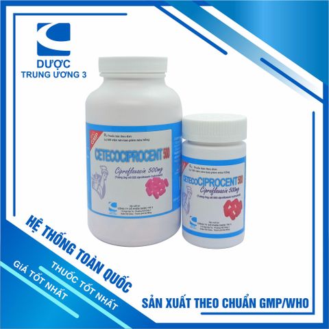 Ciprofloxacin 500 lọ 100 viên